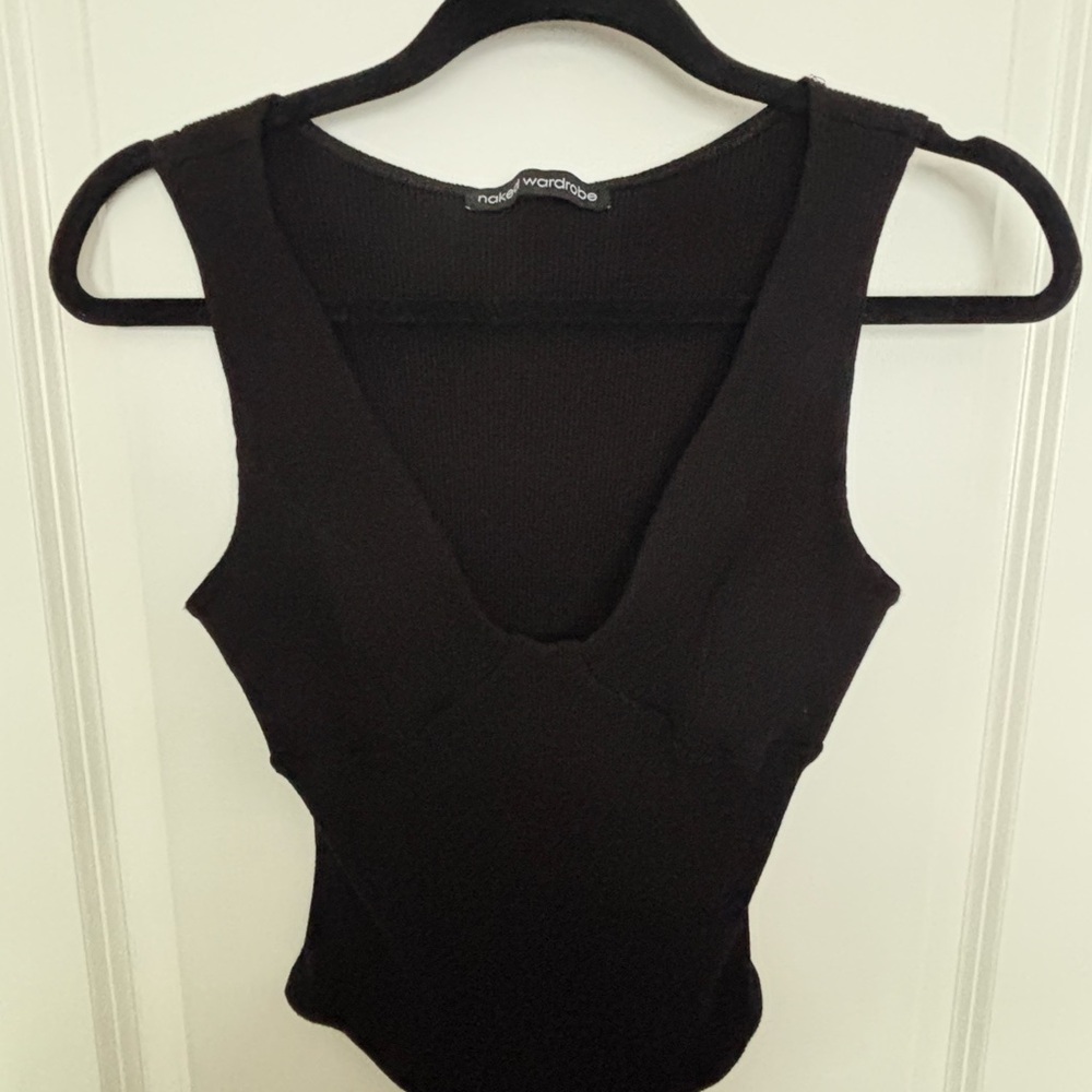 Naked Wardrobe Bodysuit Blk - Sz. L